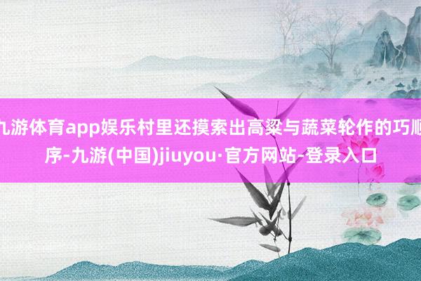 九游体育app娱乐村里还摸索出高粱与蔬菜轮作的巧顺序-九游(中国)jiuyou·官方网站-登录入口