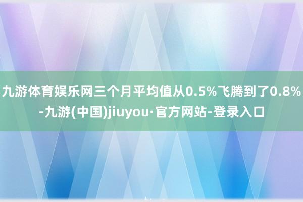 九游体育娱乐网三个月平均值从0.5%飞腾到了0.8%-九游(中国)jiuyou·官方网站-登录入口