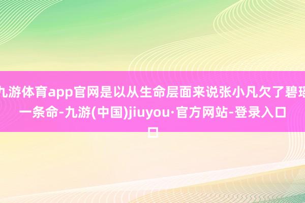九游体育app官网是以从生命层面来说张小凡欠了碧瑶一条命-九游(中国)jiuyou·官方网站-登录入口