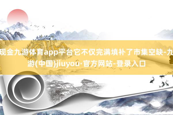 现金九游体育app平台它不仅完满填补了市集空缺-九游(中国)jiuyou·官方网站-登录入口