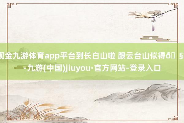 现金九游体育app平台到长白山啦 跟云台山似得🧊-九游(中国)jiuyou·官方网站-登录入口