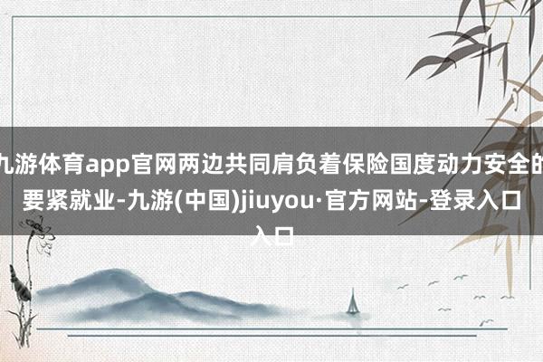 九游体育app官网两边共同肩负着保险国度动力安全的要紧就业-九游(中国)jiuyou·官方网站-登录入口