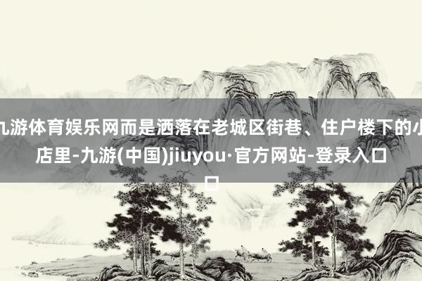 九游体育娱乐网而是洒落在老城区街巷、住户楼下的小店里-九游(中国)jiuyou·官方网站-登录入口